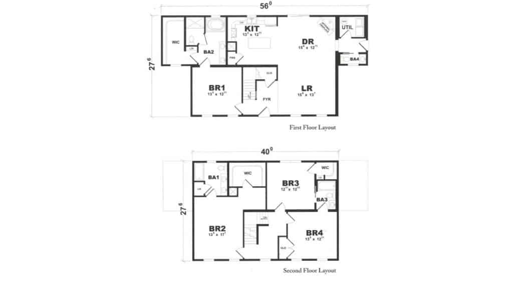 First floor and second floor layout