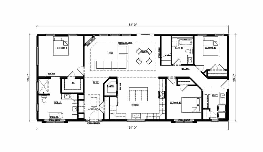Gunnison System Built Custom Model Home Floor Plan