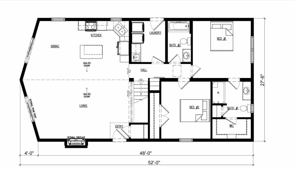 Spicer Classic Cabin System Built Custom Model Home Floor Plan