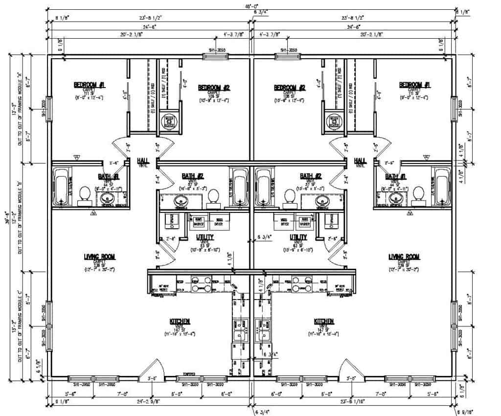 Custom Home Floor Plan Estes 4 Plex